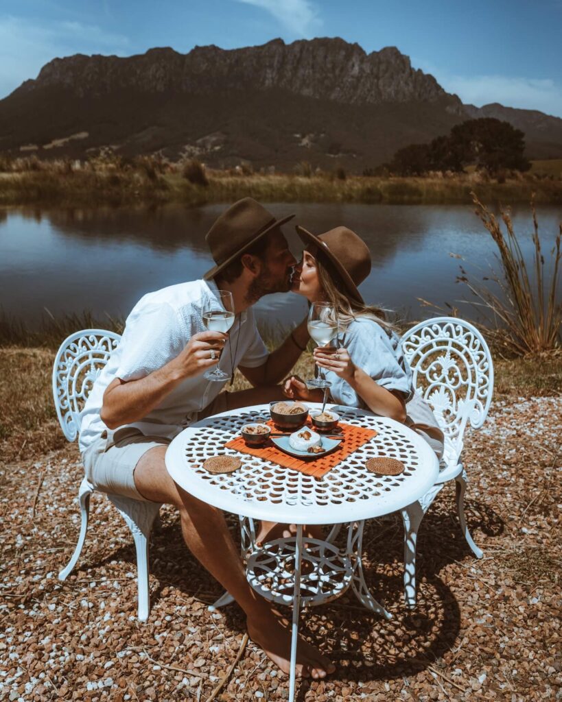 Romantic meal at Eagles Nest Retreat